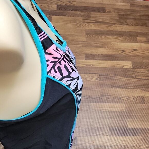 Zero Posur Tropical Print Swim Suit Size 18.5 - Picture 8 of 16